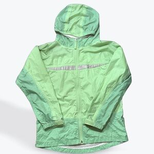 Vintage L.L. Bean Two-Tone Green Wind Rain Jacket with Reflective Accents XL